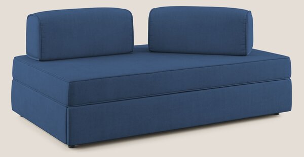 Liberty divano con pouf estraibile e schienali movibili in tessuto mor