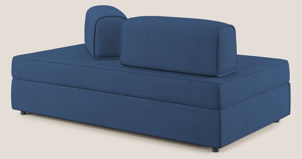 Liberty divano con pouf estraibile e schienali movibili in tessuto mor