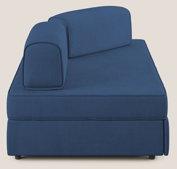 Liberty divano con pouf estraibile e schienali movibili in tessuto mor