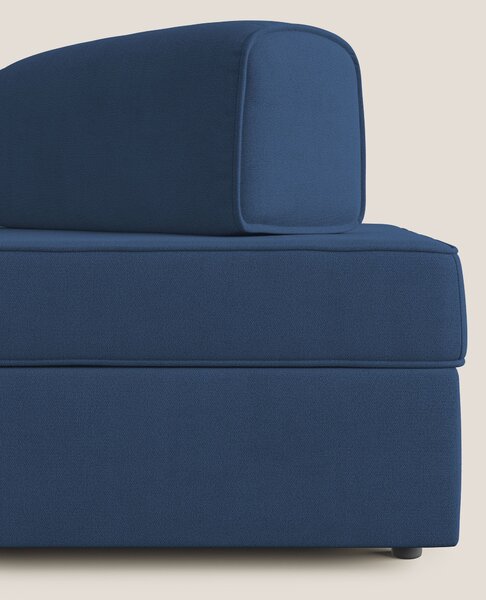 Liberty divano con pouf estraibile e schienali movibili in tessuto mor