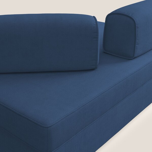 Liberty divano con pouf estraibile e schienali movibili in tessuto mor