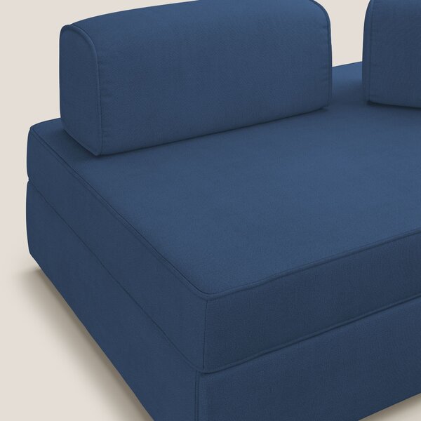 Liberty divano con pouf estraibile e schienali movibili in tessuto mor