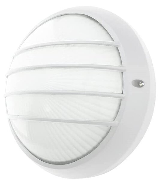 Plafoniera E27 IP54 Bianca Ø258mm con Griglia protettiva