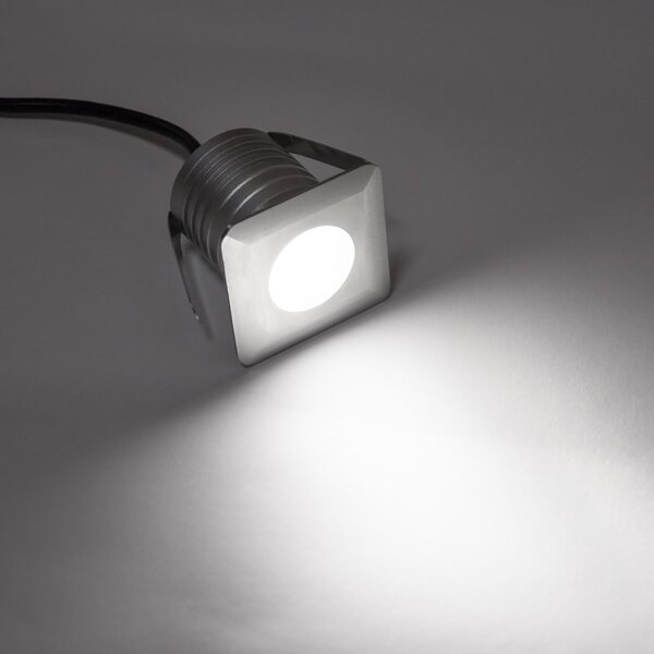 Faretto LED 3W IP68 per Piscine e Fontane Quadrato Professional Colore Bianco Naturale 4.000K