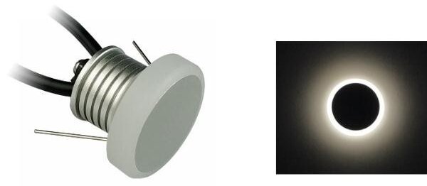 Faretto LED 1W IP65 Tondo Luce Laterale - Professional Colore Bianco Naturale 4.000K