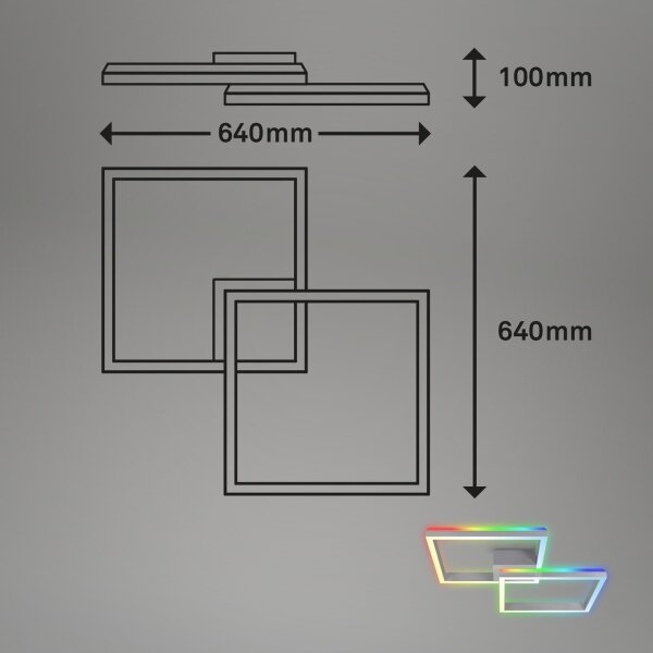 Brilo - LED RGBW Lampadario a plafone dimmerabile FRAME 2xLED/17W/230V 2700-6500K+ +TC