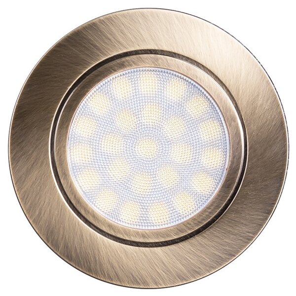 Faro da Incasso LED 220V 4W IP44 Foro ⌀56 - 60mm Ottone Satinato Colore Bianco Naturale 4.200K