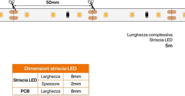 KSIBNW Striscia LED 5 Metri, 12V Strisce Led Bianco Freddo 6000K SMD2835 120LED/m Alta Luminosità Luce Nastro Luminoso Larghezza 8 mm IP20 Interno per Decorazioni, Casa(Senza Alimentatore