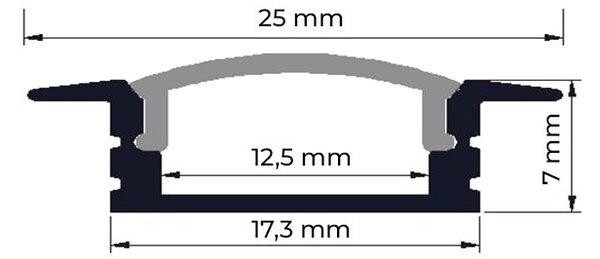 Profilo da Incasso da 1m e 2m (per striscia LED) Variante Lunghezza Profilo 1 metro