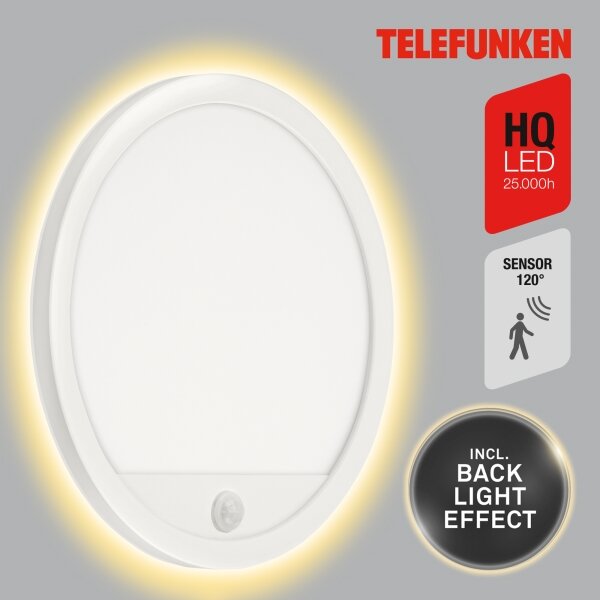 Telefunken 313706TF-LED Applique da esterno con sensore LED/15W/230V IP44