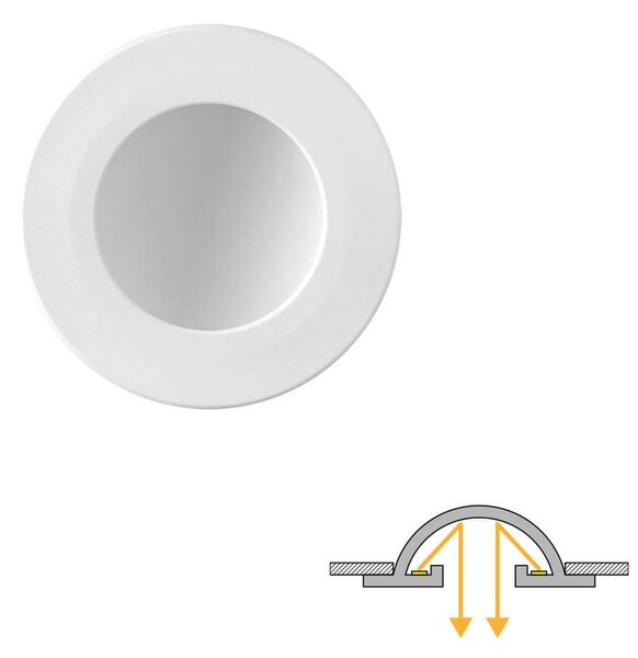Faro LED da incasso Rotondo Luce INDIRETTA 8W Foro Ø92mm Colore Bianco Caldo 3.000K
