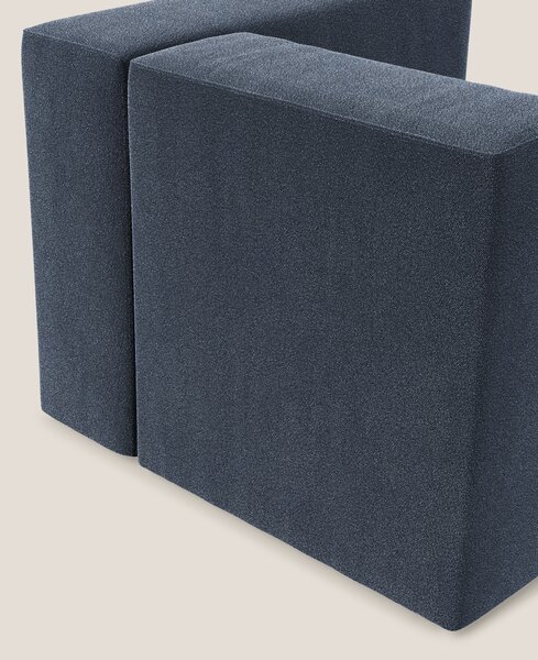 Nettuno modulo angolo/laterale in morbido tessuto bouclè T07 blu