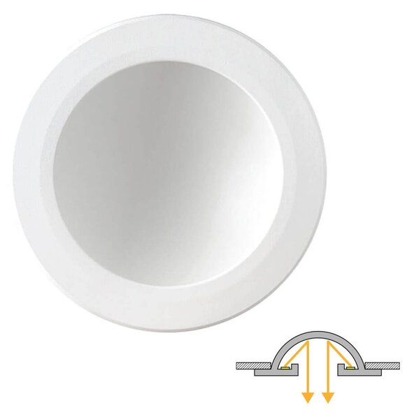 Faro LED da incasso Rotondo Luce INDIRETTA 20W Foro Ø155mm Colore Bianco Caldo 3.000K