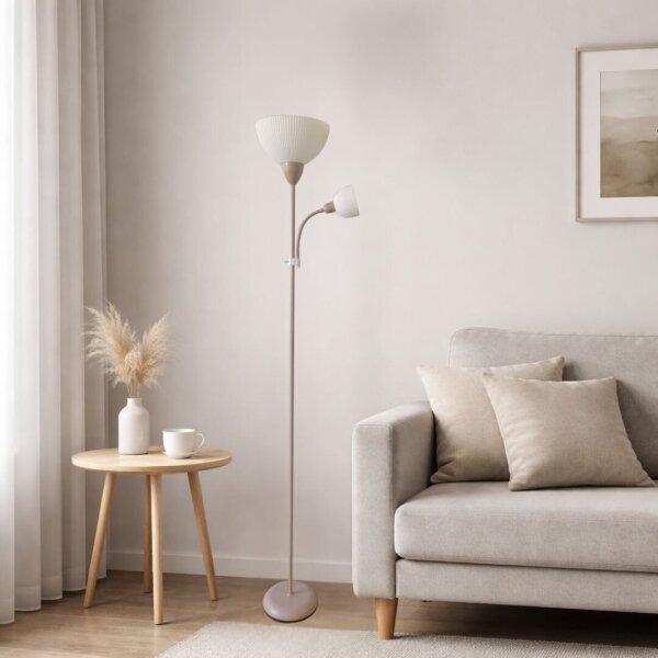 Rabalux 74103 - Lampada da terra ACTION PRO 1xE27/60W/230V + 1xE14/25W beige