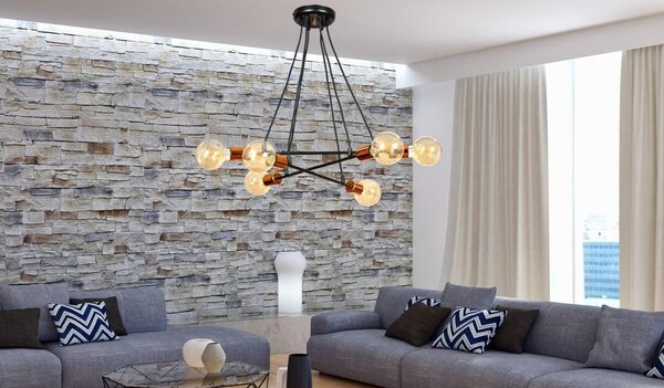 Lampadario a Sospensione BRAVO 6 BLACK