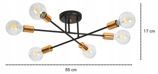 Lampadario VEKEN 6B BLACK