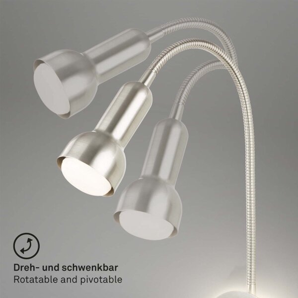 Briloner 2178012 - LED Lampada flessibile da muro 1xE14/10W/230V + LED/3W cromo