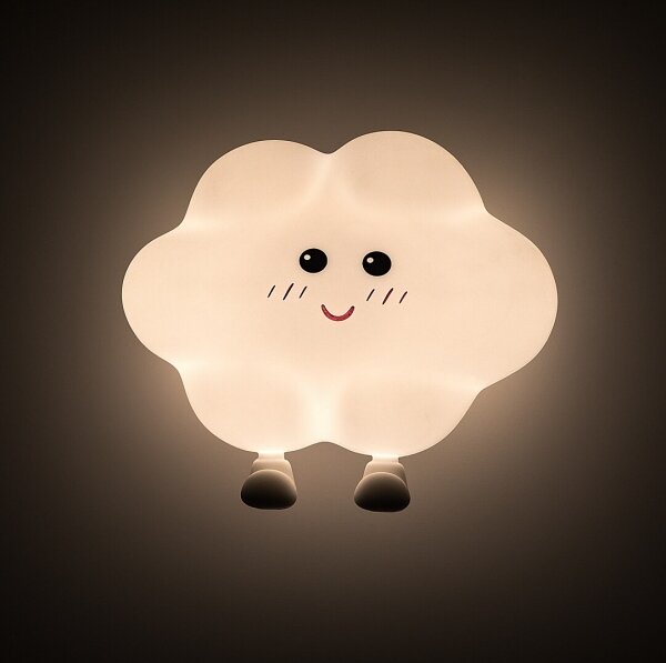 Rabalux 76045 - Luce notturna LED per bambini DREAMIES, ricaricabile e dimmerabile con controllo touch, 2,7W/5V 200mAh, a forma di nuvola