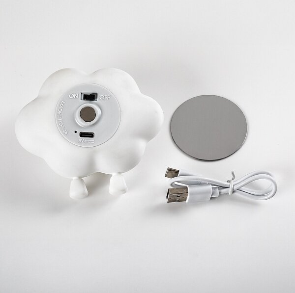 Rabalux 76045 - Luce notturna LED per bambini DREAMIES, ricaricabile e dimmerabile con controllo touch, 2,7W/5V 200mAh, a forma di nuvola