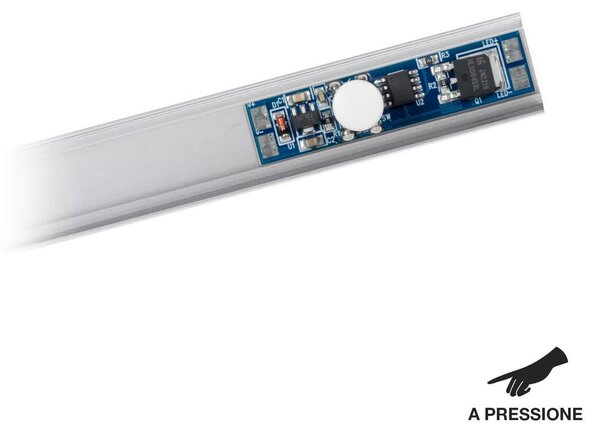 Interruttore Dimmer con micro tasto e memoria 12/24Vdc per Profili e Strisce LED