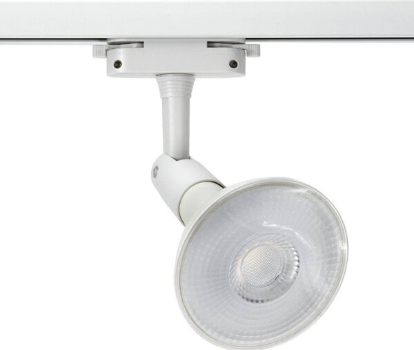 Faro E27 per binario monofase - Bianco - Orientabile Colore Bianco