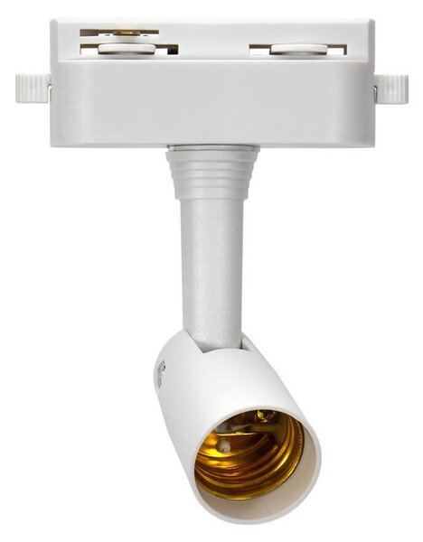 Faro E27 per binario monofase - Bianco - Orientabile Colore Bianco