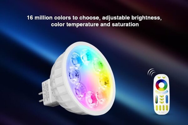Faretto LED MR16 4W RGB+CCT Dimmerabile 12V dc Colore RGB+CCT