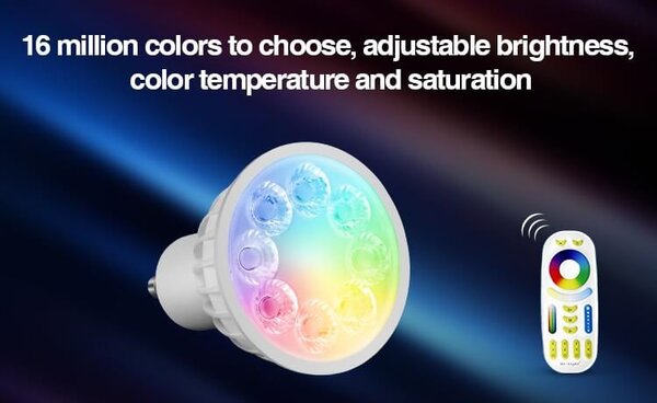 Faretto LED GU10 4W RGB+CCT Dimmerabile Colore RGB+CCT