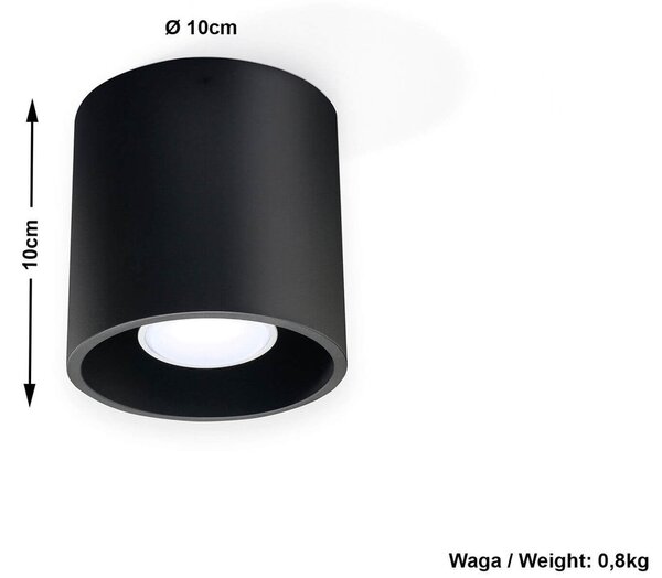 Plafoniera da Soffitto in Alluminio ORBIS 1 GU10 Nera da Interno