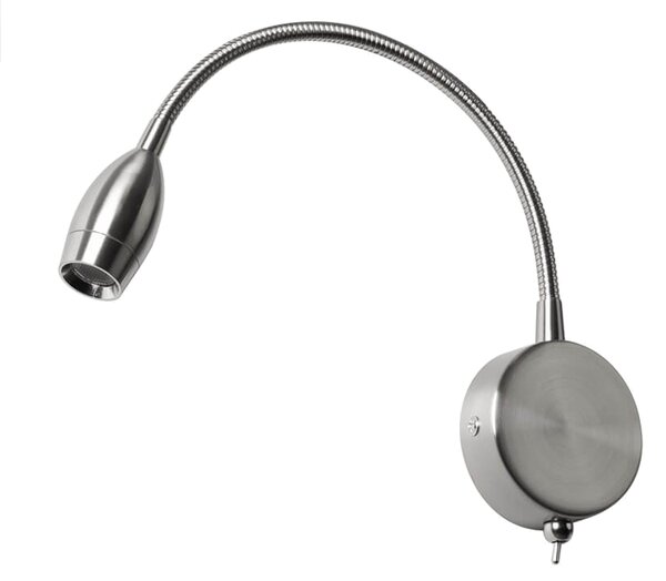 Applique LED 3W Flessibile per Comodino o Specchio in Acciaio BIANCO NATURALE