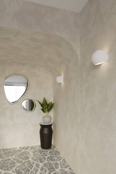 Applique da Parete in Gesso-Ceramico GLOBE E27 Pitturabile da interno