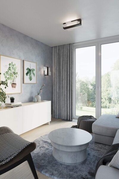 Plafoniera da Soffitto Legno Wenge e Vetro 2xE27 FENIKS 2 da Interno