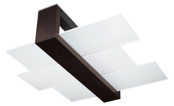 Plafoniera da Soffitto Legno Wenge e Vetro 2xE27 FENIKS 2 da Interno