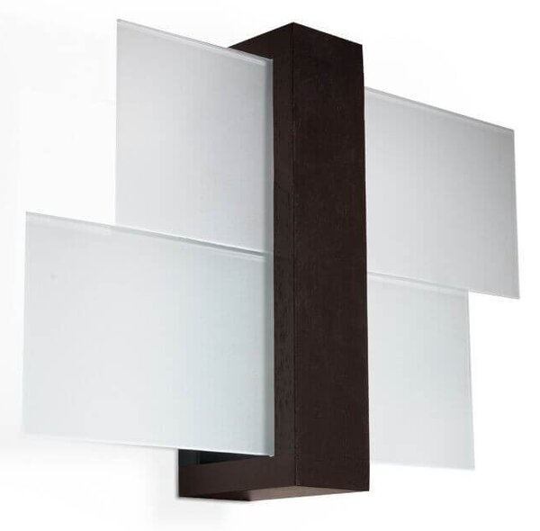 Applique da Parete Legno Wenge e Vetro FENIKS 1 E27 da Interno