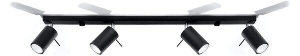 Plafoniera da Soffitto in Acciaio 4xGU10 RING 4L Orientabile Nera