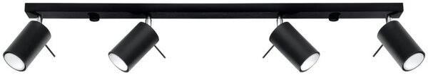 Plafoniera da Soffitto in Acciaio 4xGU10 RING 4L Orientabile Nera