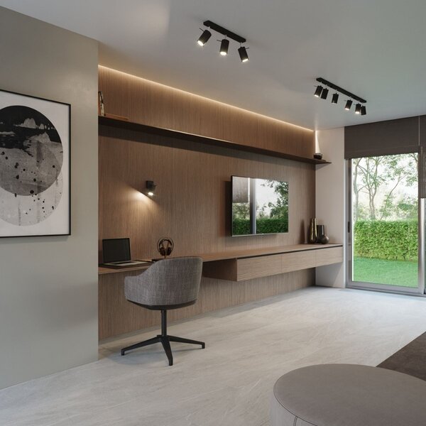 Plafoniera da soffitto in Acciaio 6xGU10 RING 6L Nera da interno