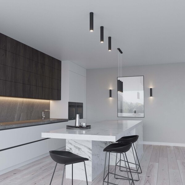 Plafoniera da soffitto in Acciaio LAGOS GU10 Nera da interno