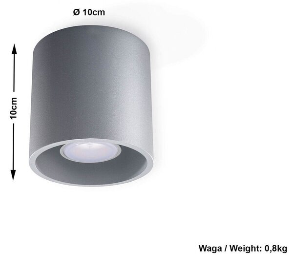 Plafoniera da Soffitto in Alluminio ORBIS 1 GU10 Grigia da interno