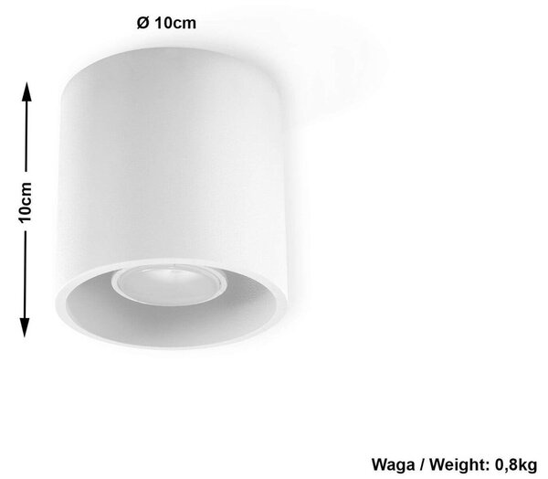Plafoniera da Soffitto in Alluminio ORBIS 1 GU10 Bianca da Interno