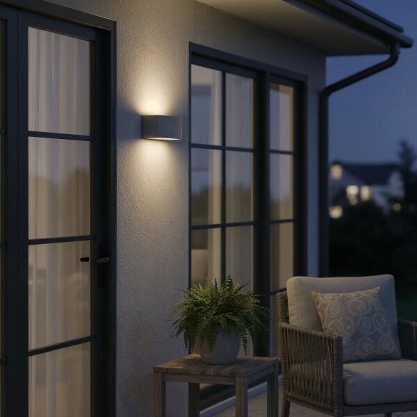 Ideal Lux - Applique da esterno ANDROMEDA 1xE27/60W/230V IP55 antracite