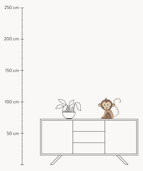 Lampada a LED per cameretta dei bambini fatta a mano con funzione timer e telecomando Monkey, luce regolabile