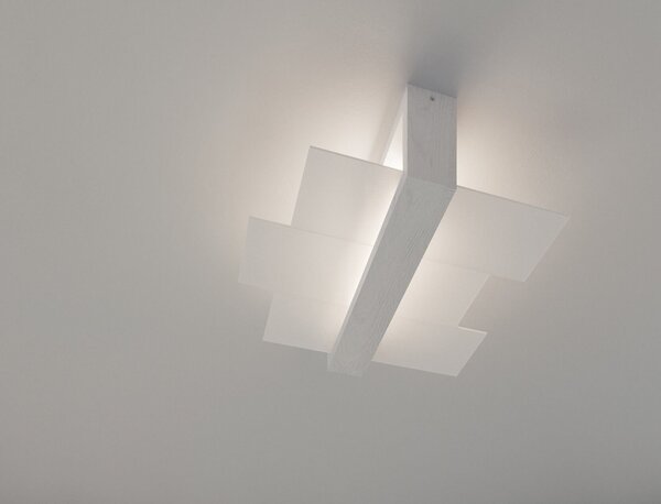 Plafoniera da Soffitto in Legno e Vetro 2xE27 FENIKS 2 da Interno