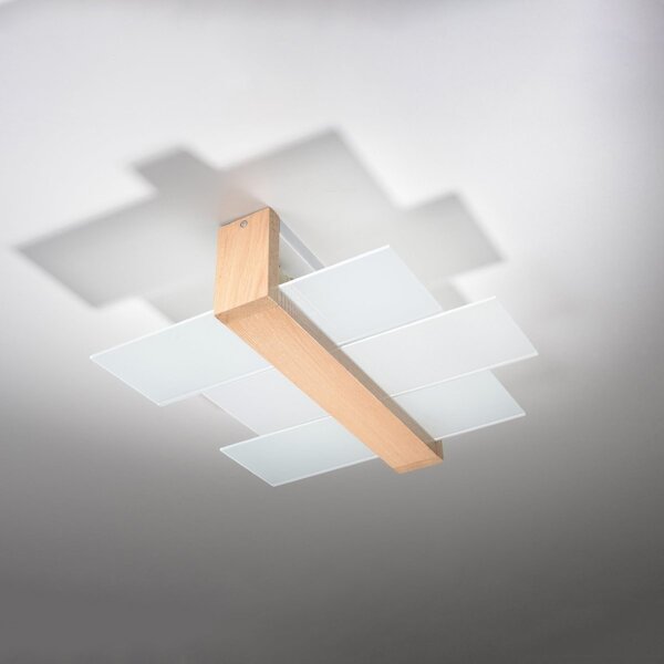 Plafoniera da Soffitto Legno Naturale 2xE27 FENIKS 2 da Interno