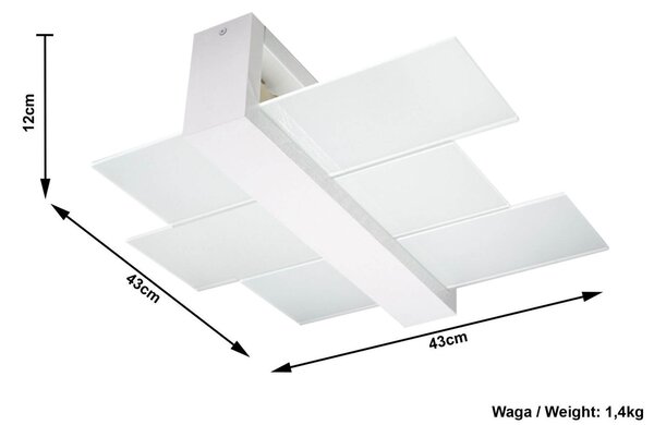 Plafoniera da Soffitto in Legno e Vetro 2xE27 FENIKS 2 da Interno