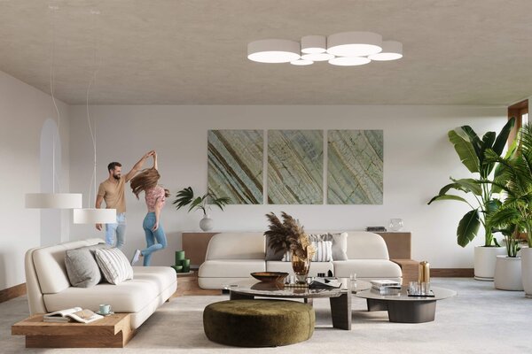 Plafoniera Tonda in PVC da Soffitto 3xE27 ARENA 45 Bianca da interno