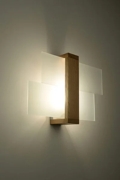 Applique da Soffitto Legno naturale e Vetro FENIKS 1 E27 da Interno