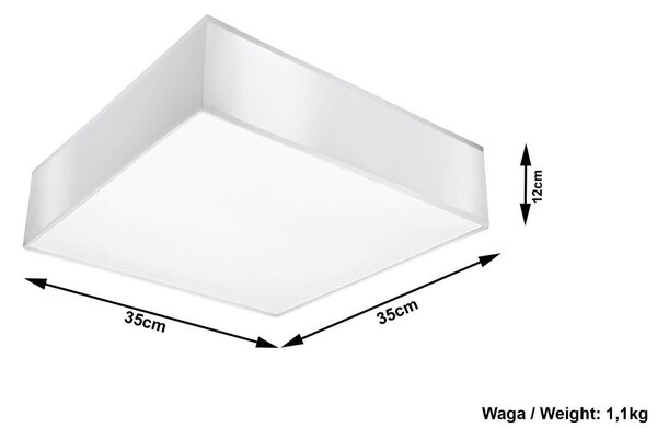 Plafoniera Quadrata da Soffitto in PVC 2xE27 HORUS 35 White da interno