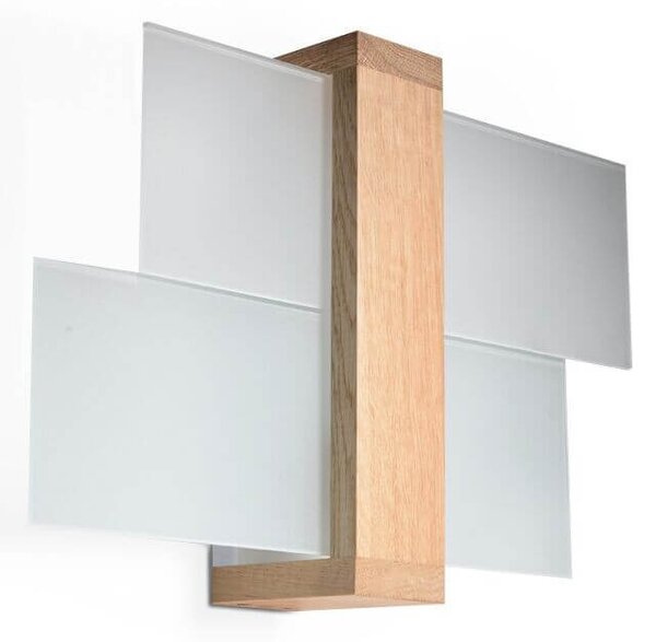 Applique da Soffitto Legno naturale e Vetro FENIKS 1 E27 da Interno