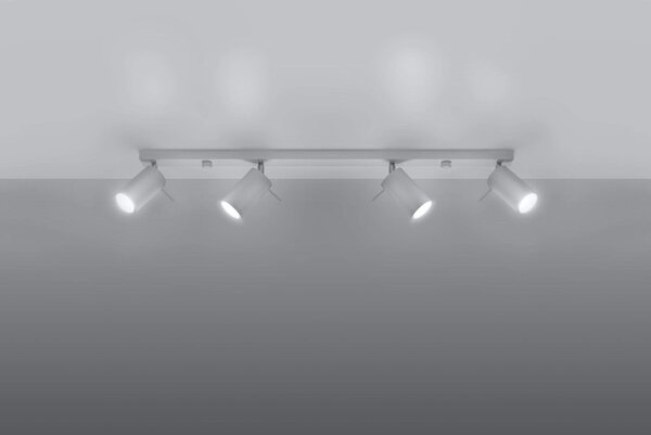 Plafoniera da soffitto in Acciaio 4xGU10 RING 4L Bianca Orientabile